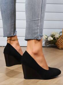 Zapatos de tacón alto con plataforma para mujer, de moda para fiesta, boda, ocasión formal, color negro - Negro - Ver 2