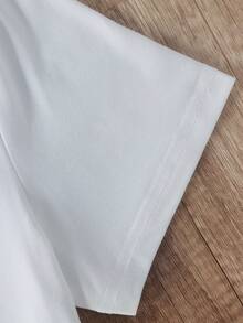 INAWLY Kích thước lớn In thư Ngắn tay Áo thun - trắng - Xem 4