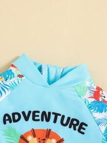 SHEIN Baby Boy Animal Pattern One-Piece Swimsuit