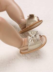 New Summer Infant 0-1 Years Old Soft Rubber Sole Anti-Slip Sandals With Bow Decor