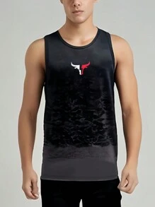 Gym Rark Men's Bull Print Gradient Sports Tank Top Workout Tops - Multicolor - View 1