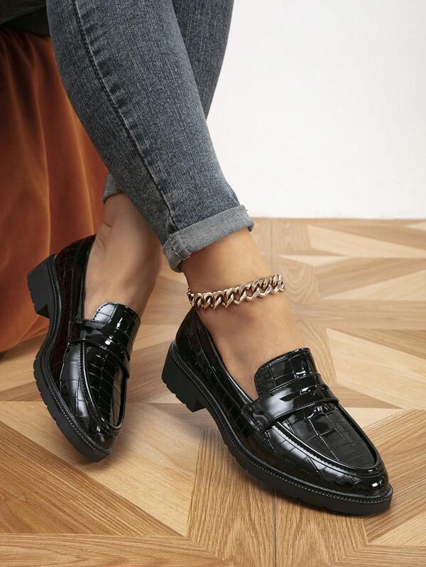 2025 Autumn Women's Casual Round Toe Thick Bottom Loafers, Flat Shoes