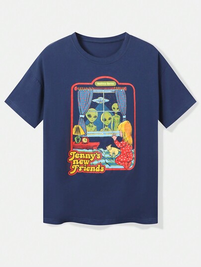 Stevenrhodes T-shirt à lettre à imprimé figure