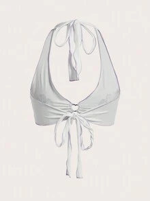 SHEIN ICON 女士白色花卉印花領口背心 - 紫丁香色 - 查看 2
