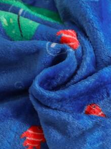 Baby Boy Cute Cartoon Shark Pattern Hooded Fleece Towel Sweatshirt