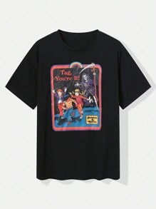 Stevenrhodes Letter Figure & Skull Graphic Tee - màu đen - Xem 1