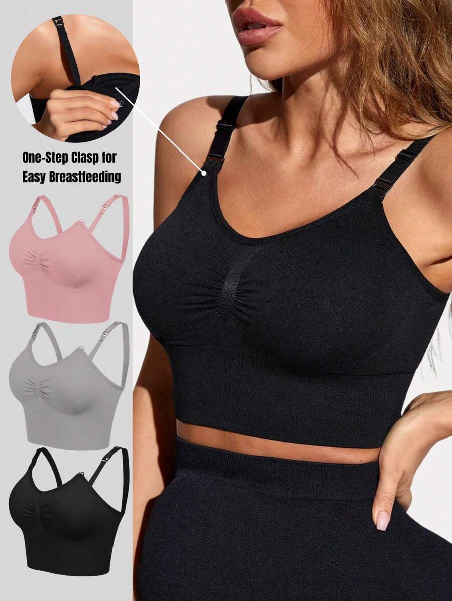 SHEIN Maternity Ruched Bust Adjustable Strap Cami Top - Multicolor - View 1