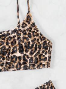 Swim Vcay Conjunto de bikini estampado de leopardo sexy para mujer 2025 para vacaciones en la playa en verano - Multicolor - Ver 5