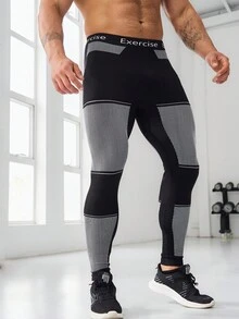 Manfinity Sport Corelite Nam Lá thư In Dây rút Sọc Hoạt động Quần - màu đen - Xem 3