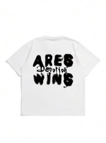 Camiseta con estampado de letras y arañas para hombres, para Halloween - Blanco - Ver 2