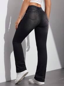 SHEIN EZwear Women's Slim Fit Flare Jeans