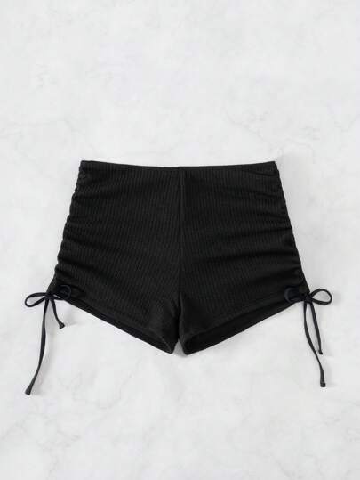 Swim Vcay 女式夏季沙灘側面拉皺泳裝短褲