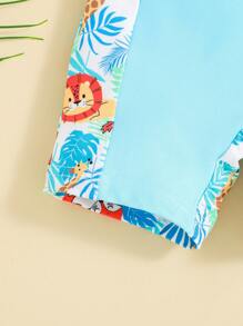 SHEIN Baby Boy Animal Pattern One-Piece Swimsuit