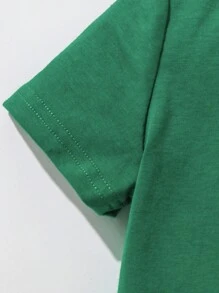 幸運草/st. Patrick's Day寶寶男童休閒短袖t恤,印有卡通恐龍,適合夏天 - 綠色 - 查看 4