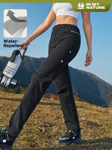 In My Nature Pantalón Impermeable Para Mujer Al Aire Libre - Negro - Ver 1