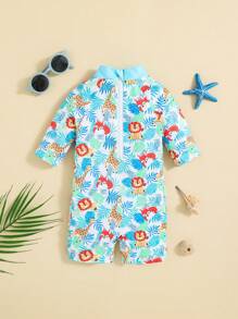 SHEIN Baby Boy Animal Pattern One-Piece Swimsuit