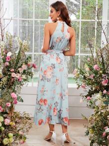 SHEIN Clasi 女士花卉印花露背連衣裙 - 彩色 - 查看 6