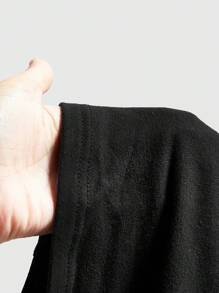 ROMWE Goth Áo thun tay ngắn hở vai đính đá chéo trang trí cho lễ hội Carnival - màu đen - Xem 6