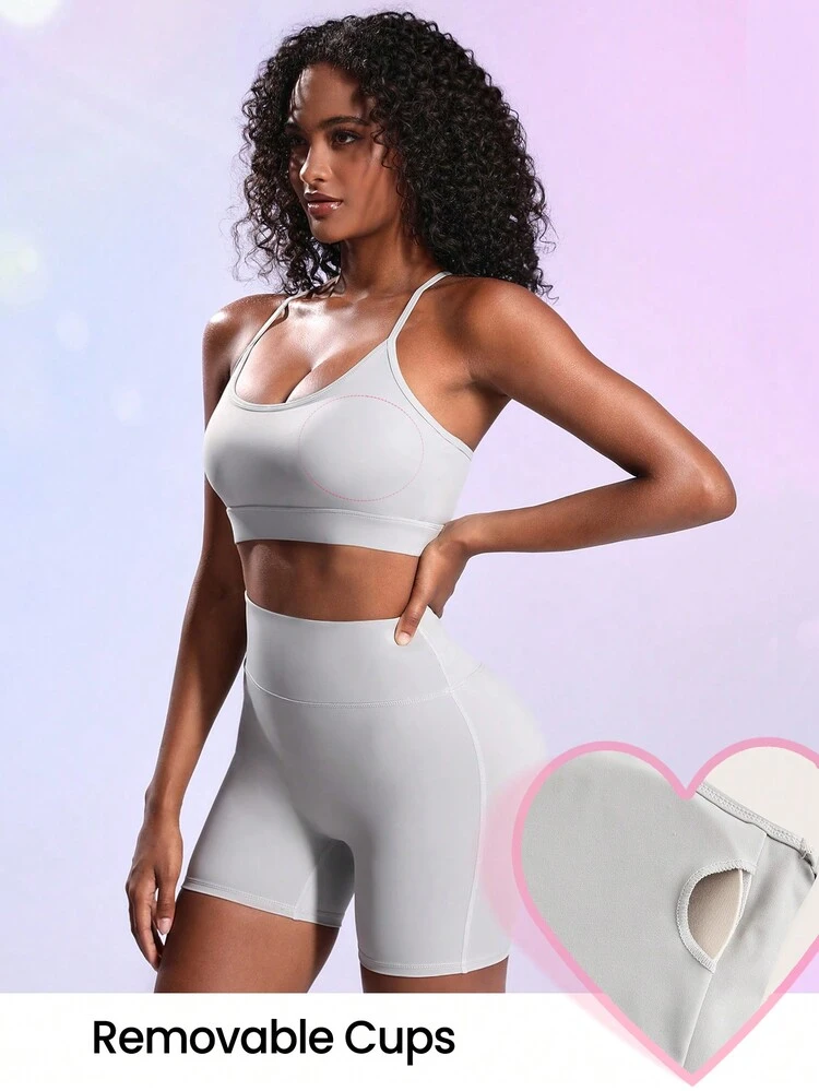 Women's Summer Elegant Camisole Top And Shorts Casual Sport Yoga Outfit