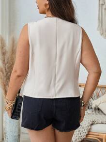 SHEIN LUNE 大尺碼女士單扣西裝背心