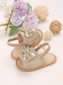 New Summer Infant 0-1 Years Old Soft Rubber Sole Anti-Slip Sandals With Bow Decor