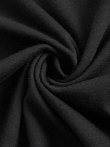 SHEIN LUNE 聖派翠克節幸運三葉草和心形印花t恤 - 黑色 - 查看 4