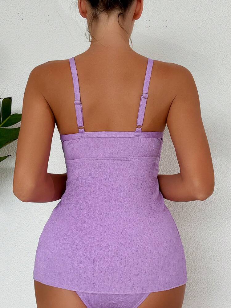 Summer Solid Color Twisted Front Split Hem Cami Top