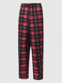 Manfinity Homme 男士加大格紋腰帶束口運動長褲