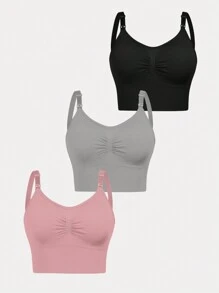 SHEIN Maternity Ruched Bust Adjustable Strap Cami Top - Multicolor - View 3