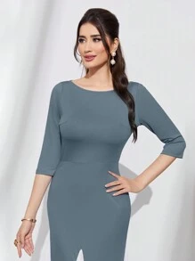 Modelyn Robe Moulante À Ourlet Sirène Et Couleur Contrastante Pour Femme