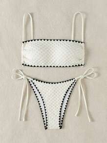 Swim Basics 女士紋理細肩帶比基尼套裝