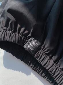 SHEIN Leap Crew 男童休閒寬鬆街頭風3d口袋透氣舒適裝扮褲,適用於春夏季節 - 黑色 - 查看 5