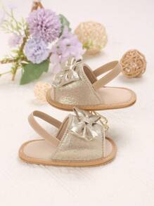 New Summer Infant 0-1 Years Old Soft Rubber Sole Anti-Slip Sandals With Bow Decor