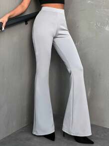 EURMUSE Elastic Fabric Women Suitpants - Grey - View 3