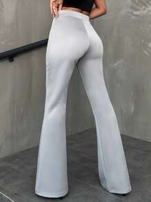 EURMUSE Elastic Fabric Women Suitpants - Grey - View 2