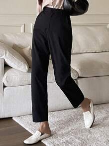 DAZY Women's Straight Leg Solid Color Casual Business Pants Fall/Winter - Black - View 7