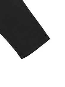 Manfinity Homme Men Solid Slant Pocket Pants Straight Leg Long Slacks Plain Black Going Out - Black - View 8