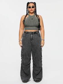 SHEIN EZwear CURVE Plus Size Women's Sleeveless Fitted Knitted Top, Multiple Pack - Multicolor - View 3