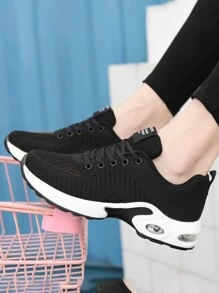 Của phụ nữ Đúng mốt Nhẹ Thoáng khí Giải trí Giày Chạy bộ - màu đen - Xem 1