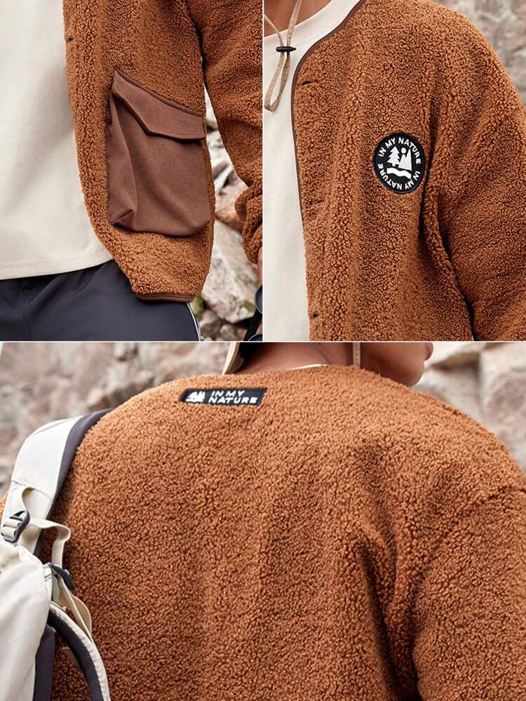 Men's Outdoor Hooded Zipper Regular Jacket Hiking Clothes Fleece Zip-Up Hooded Jacket,Thick Casual Versatile Knit Jacket,For Sports And Outdoor Activities,Boyfriend Style,Winter Outfit For Men, Jacket For Men,Good Quality Fabric,Designed Specifically For Outdoor,Men Essentials Jacket,Christmas Gifts,Halloween Gifts,Autumn/Winter