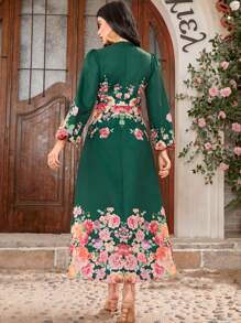 Seusyu Váy tay đèn lồng in hoa dành cho nữ - Nhiều màu - Xem 5