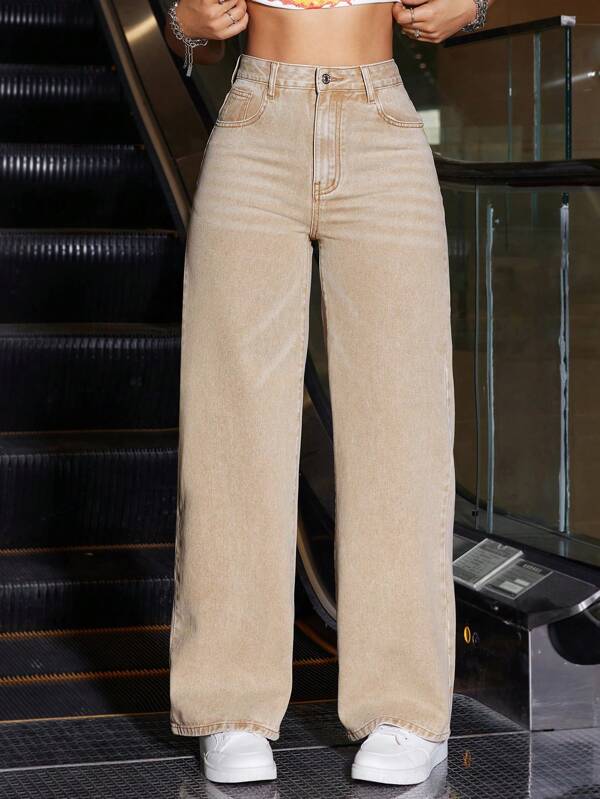 Women's Denim Long Pants With Pockets