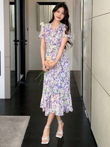 DAZY Đầm tay bồng in hoa dành cho nữ, đầm hoa cho nữ - Nhiều màu - Xem 4