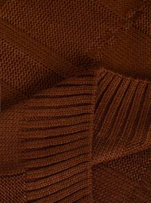 SHEIN Cottnline Men's Solid Color Crewneck Casual Sweater - Brown - View 5