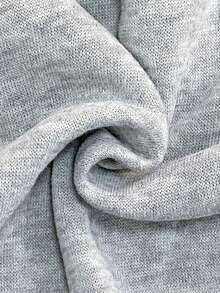 Women's Solid Color Hooded Sweatshirt With Letter Print And Pocket, Sports Set (European And American Style) - Light Grey - View 4