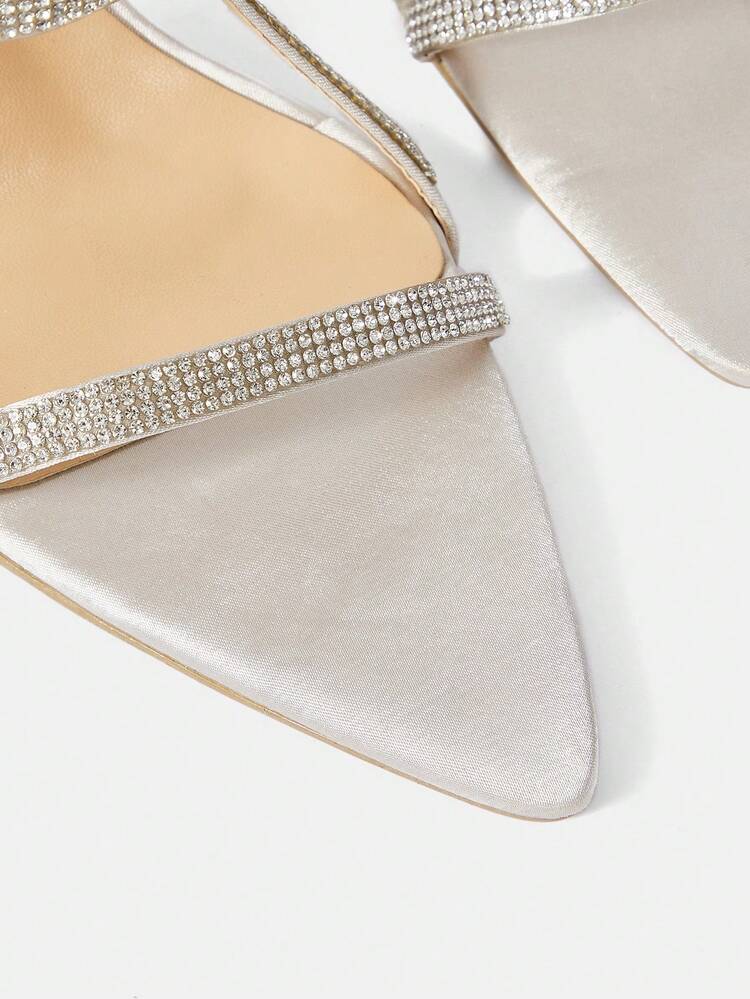 Fashionable French Style Sexy Strappy High Heel Sandals With Rhinestone Decoration