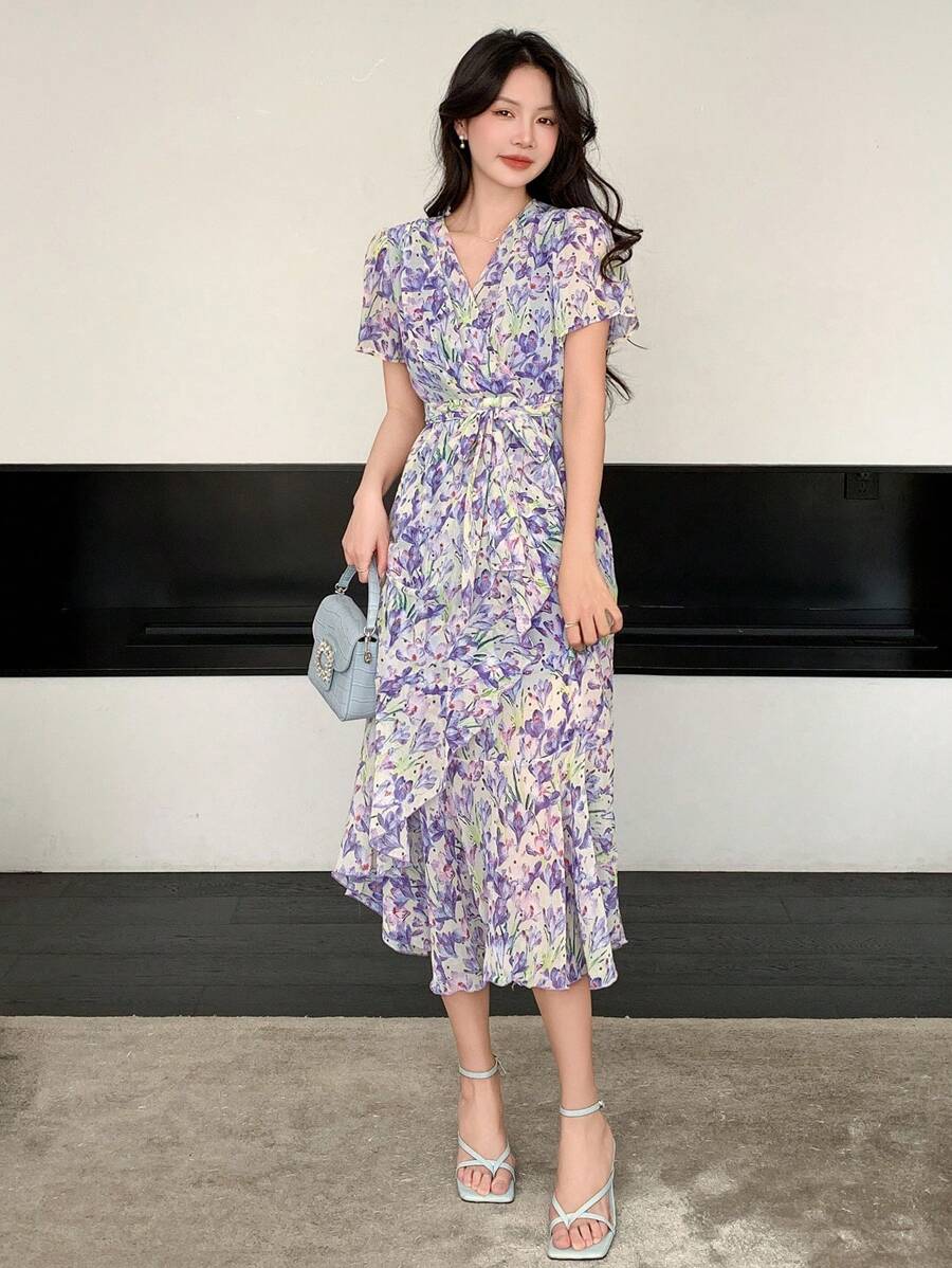 DAZY Đầm tay bồng in hoa dành cho nữ, đầm hoa cho nữ - Nhiều màu - Xem 1