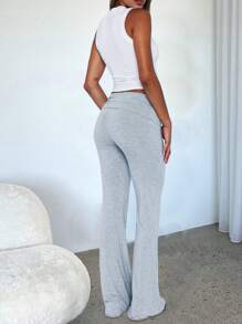 休閒摺疊腰帶束口擴腳褲