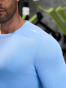Gym Rark Boyfriend Style Men's Solid Color Embroidered Sportswear Sweatshirt Boyfriend Style Men Sweatshirt - Baby Blue - View 6
