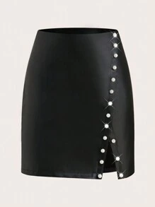 SHEIN Clasi Fustă cu mărgele pentru damă. Pantaloni pentru femei